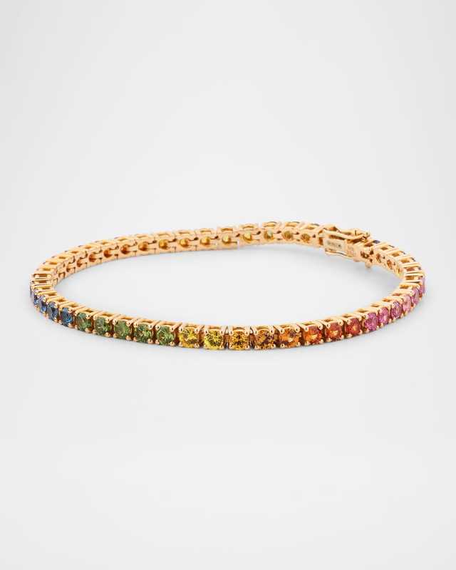 18K Rose Gold Multi Sapphire Tennis Bracelet